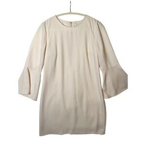 Club Monaco Larchye Dress Size 4 Ivory Shift Dress Bell Sleeve